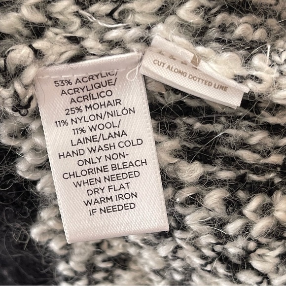 Lou & Grey Women’s Snowbound Open Front Mohair Cardigan Size M Black White - Picture 10 of 10